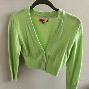 Modcloth Fervour Cropped Cardigan in Lime